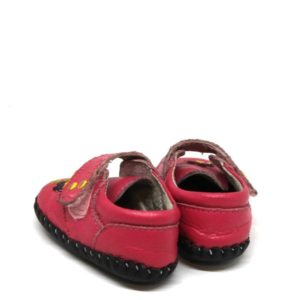 Pediped Flex 12-18 Months Infant Girls Mary Janes Pink Flower Leather Shoe